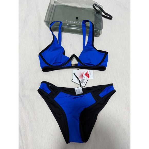 MOEVA Alice Bikini Blue Black Style ALC0070 Size Small NWT - Picture 2 of 6